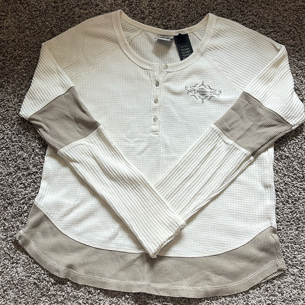 Harley Davidson Long Sleeve Waffle Knit Long Sleeve